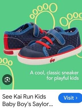 See Kai Run Kids Navy and Red Velcro Sneaker